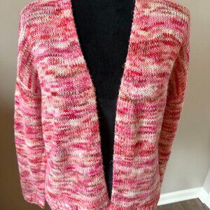 LOFT Ombre Pink Open Long Sleeve Cardigan Medium